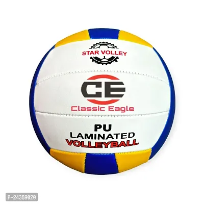 Classic Eagle Machine Stitched PVC Volleyball Size-4 with Air pump Official size and weight (pack of 1)-thumb2