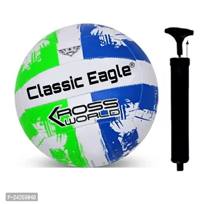 Classic Eagle Krossworld PVC Volleyball Size-5 with pump (pack of 1)-thumb0