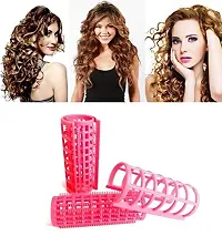 Combo of 12 Pieces Medium Self Holding Rollers and 8 Big Size with hair round comb-thumb1