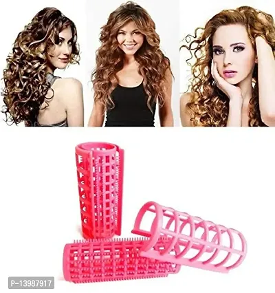 Combo of 12 Pieces Medium Self Holding Rollers and 8 Big Size with hair round comb-thumb2