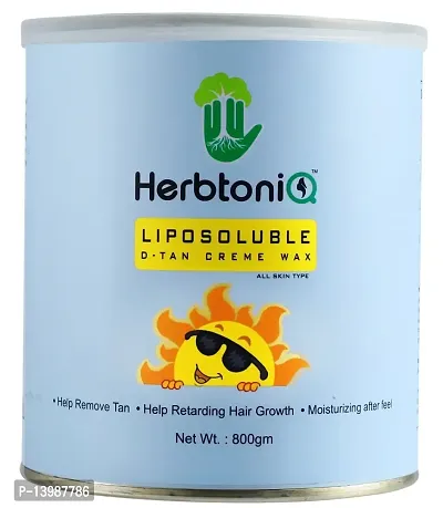 HerbtoniQ Liposoluble D-TAN Creme Wax 800 Gms With 50 Medium Size Wax Strips-thumb0