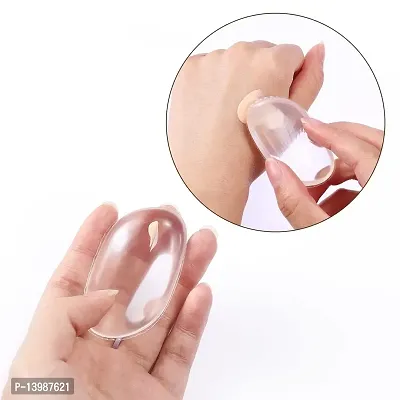 Out Of Box Professional Clear Silicone Translucent Anti-Sponge Makeup Applicator Blender for Contouring BB CC Cream (2 Pieces)-thumb3