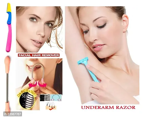 Outofbox Eyebrow Facial Underarms Hair Removal Tweezer Razor (Pack Of 7)-thumb2