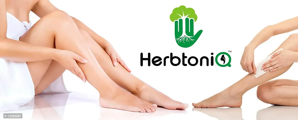 HerbtoniQ Liposoluble Gold And Pearl Creme Body Wax 300g Each With 100pcs Medium Size (9x3 Inch) Wax Strips-thumb3