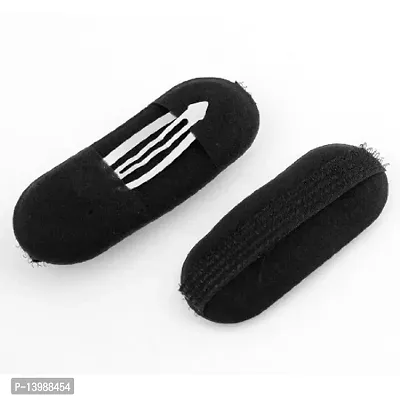 OUT OF BOX Sponge Hair Clip Volume Bumpit Padding Bun (Black, 2 Pieces)