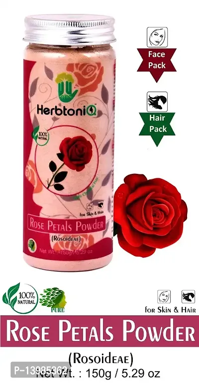 HerbtoniQ Combo Of 2 100% Natural Rose Petals Powder 150g Each (Rosoideae) For Face Pack  Hair Pack (300g)-thumb2