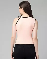 Elegant Peach Lycra Solid Top For Women-thumb1