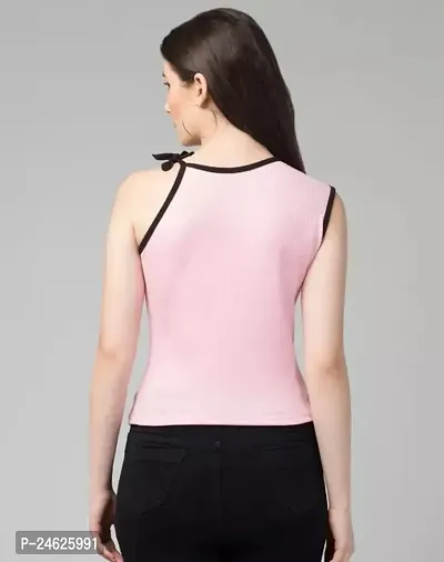 Elegant Pink Lycra Solid Top For Women-thumb2