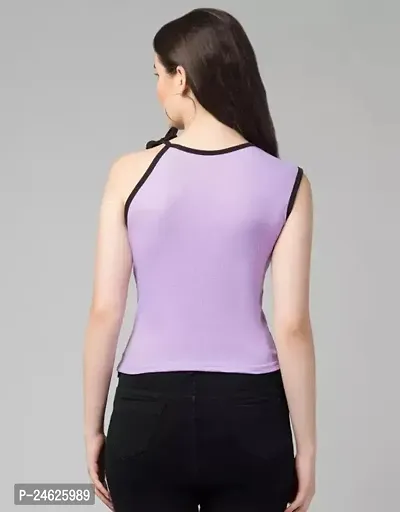 Elegant Purple Lycra Solid Top For Women-thumb2