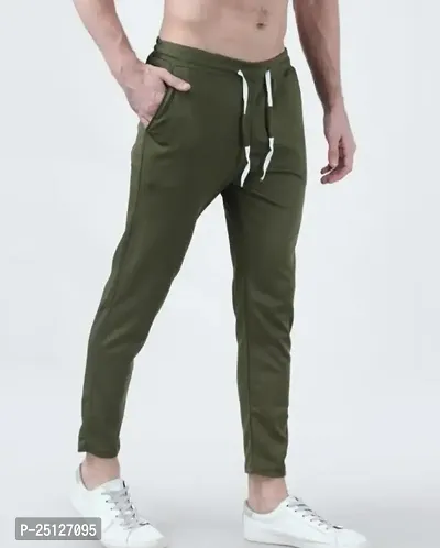 Classic Cotton Blend Track Pants For Men-thumb0