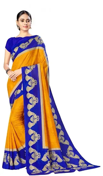 New In Art Silk Saree with Blouse piece 