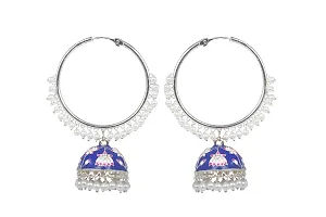 Meenakari Pearled Gold Plated Hoops Jhumki Earring for Women and Girls-thumb2