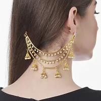 Saanjh Gold Plated Jhumki Kaan Chain for Women and Girls-thumb1