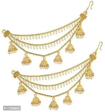 Saanjh Gold Plated Jhumki Kaan Chain for Women and Girls