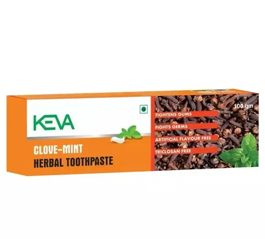 Keva Clove Mint Toothpaste : Tightens Gums, Fights Germs, Artificial Flavour Free, Triclosan Free : 100gms - Pack of 1