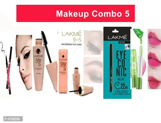 Makeup Beauty Combo Kajal , Liquid Eyeliner, Mascara, Lipstick, Eyeliner-thumb0