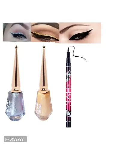 Makeup Beauty Long Lasting Waterproof Eyeliner Gold, Silver, Black Eyeliner-thumb0