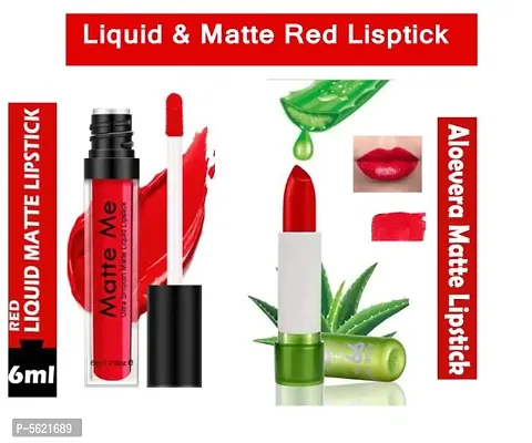 Makeup Beauty Professional Liquid and Matte Red Lipstick