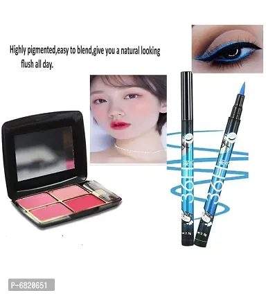 High Quality 4 Color Blusher  Waterproof Blue Pen Eyeliner