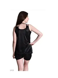 Trendy Stylish  Comfortable Women Nightdresses Nightsuit Girls Top  Shorts Black  MaroInch-thumb1