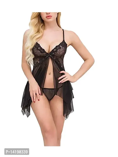 Womens Hot Babydoll Nighty, Lingerie Set for H)Inch