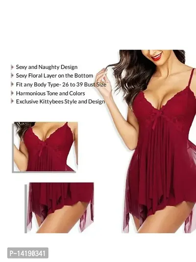 Womens Hot Babydoll Nighty, Lingerie Set for H)Inch-thumb0