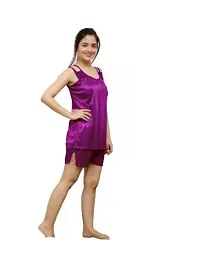 Trendy Women's  Girl's Stylish Hot night sexy babydoll Night dress | Women Night Suit| Sexy dress Sleepwear Purple Girls Top  Pajama Set nighty Free Size(28 to 36)Inch-thumb1