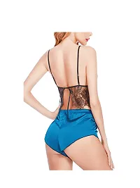 Women Hot Lingerie with Panty Sexy dress| Women Innerwear| Women Bikini Lace Bra Panty Lingerie Set  Blue-thumb1