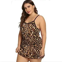 Trendy Lycra Stylish  Comfortable Women Baby Doll Nightdresses Tiger Print Fit Size ( 28 to 36)Inch-thumb2