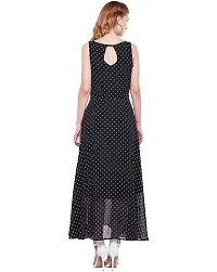 Trendy  Stylish Women Georgette Polka Dot Fit  Flared Western Wear Dress-thumb1