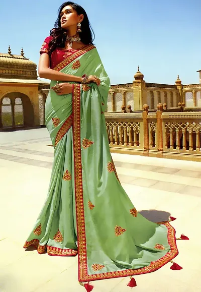 Glamorous Art Silk Saree with Blouse piece 