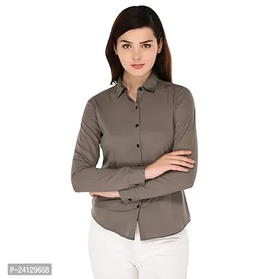 Elegant Polyester Solid Shirt For Women