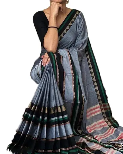 Phulia Khadi Cotton Woven Design Saree with Blouse piece