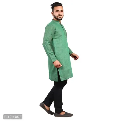 Aarav boss Green Cotton Men Long Kurta (Size- XL)-thumb3