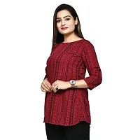 Elegant Red Polyester Printed Top For Women-thumb1