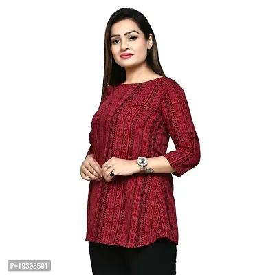 Elegant Red Polyester Printed Top For Women-thumb2