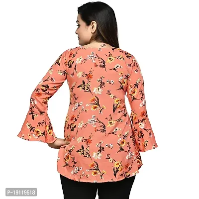 Aarav Boss Orange Flower Top for Girls/Women Stylish Western Printed Top (XXX-Large)-thumb3
