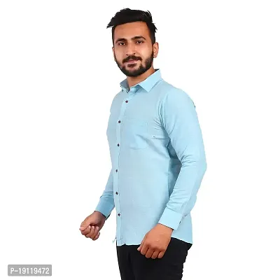 Aarav Boss Men Sky Blue Formal Shirt (Size- XL)-thumb2