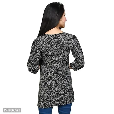 Elegant Black Polyester Printed Top For Women-thumb4