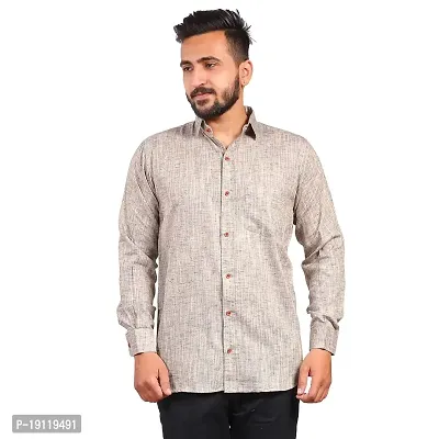 Aarav Boss Men Light Brown Formal Shirt (Size- X Small)