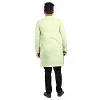 Aarav Boss Light Green Cotton Men Long Kurta (Size- 7XL)-thumb3