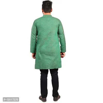 Aarav boss Green Cotton Men Long Kurta (Size- XL)-thumb4