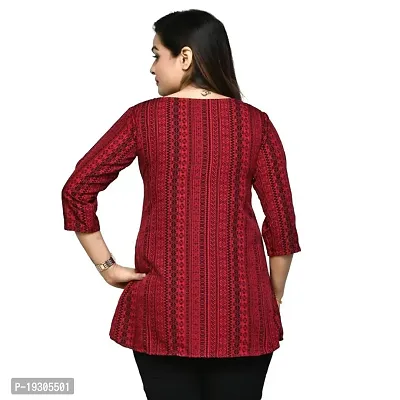 Elegant Red Polyester Printed Top For Women-thumb4