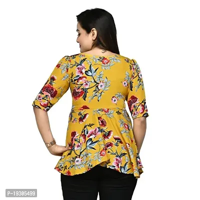 Elegant Yellow Polyester Printed Top For Women-thumb4