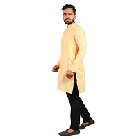 Aarav Boss Yellow Cotton Men Long Kurta (Size- 7XL)-thumb1