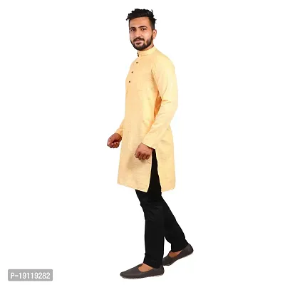 Aarav Boss Yellow Cotton Men Long Kurta (Size- 7XL)-thumb2