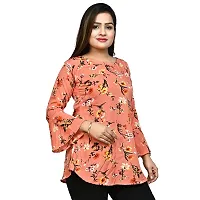Aarav Boss Orange Flower Top for Girls/Women Stylish Western Printed Top (XXX-Large)-thumb1