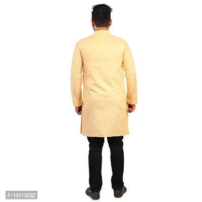 Aarav Boss Yellow Cotton Men Long Kurta (Size- 7XL)-thumb4