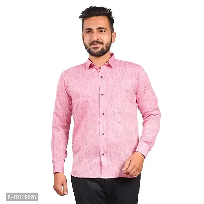 Aarav Boss Men's Light Pink Formal Shirt (Size- 4XL)