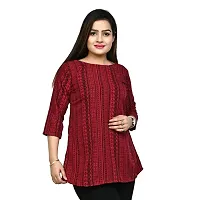 Elegant Red Polyester Printed Top For Women-thumb2